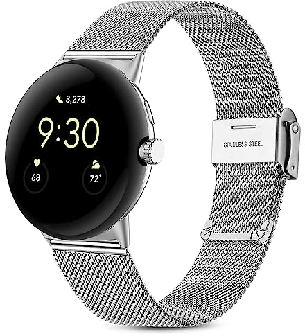 Issinlky Metallband kompatibel mit Google Pixel Watch, Mesh Edelstahl Metall Armband für Google Pixel Watch Männer Frauen