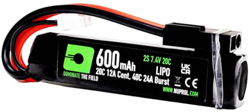 NUPROL Power - 7.4v LiPo 600mAh 2S Mini Tamiya [Rate 20C @ 12A] [Burst 40C @ 24A] - PDW