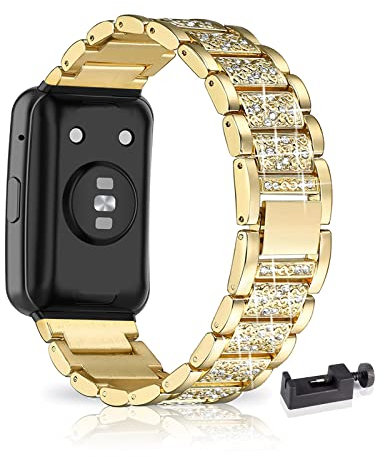 AireWiki Armband Kompatibel mit HUAWEI WATCH Fit 2/ WATCH Fit Armband Edelstahl Für Herren Damen Elegant Metall Uhrenarmband Für HUAWEI WATCH Fit 2/ WATCH Fit (Gold,WATCH Fit)