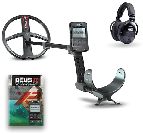 XP Metal Detectors Deus II - 28 cm FMF-Spule mit WSAII-XL Funkkopfhörern im Paket - wasserdichter Mehrfrequenz-Metalldetektor mit XP Deus II Fernbedienung und S-Teleskop-Stab (DEUS2-28FMFRCWSAIIXL)