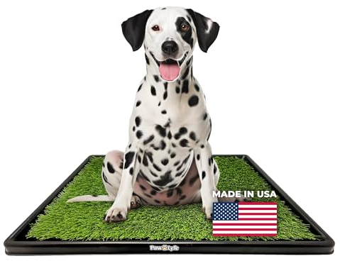 PawLyfe Potty Lawn - 20x25 Artificial Grass Patch with Tray - Indoor and Outdoor Reusable Grass Pee Pad for Dog Training - Non-Toxic - Easy to Clean - Perfect for Apartments and on Balcony or Porch