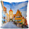 VOID Romantische Straße Kissenbezug Kissenhülle Deko Polyester Dekoration Garten Dekokissen, Kissen Größe:50 x 50 cm