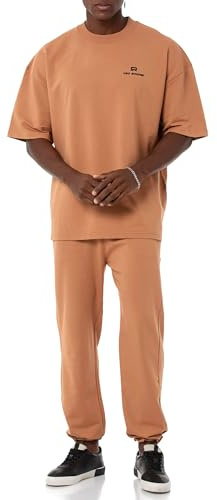Redbridge Herren Basic Jogginganzug Tracksuit Set T-Shirt & Hose Caramel XXL