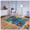 Teppich für Kinderzimmer in Blau, Kinderteppich 120 cm x 170 cm mit Tiere Motiv, Babyteppich für Mädchen und Jungen
