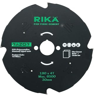Rikä TCTR011 Razor Pro TCT Fibre Cement PCD Saw Blade 190 x 4T x 30mm