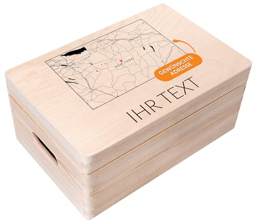 Creative Deco Wo Alles Begann Personalisierte Geschenke Koordinaten + Wunschtext Holzkiste | Geschenk Valentinstag für Ihn und Sie Deko | Individuelles Geschenk für Frauen, Männer und Paar