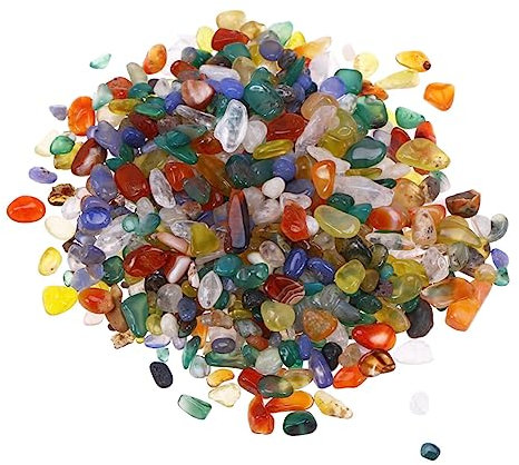 VANZACK 2packungen Naturstein Kristallbruch Tumbled Chips Irreguläre Form Deko-Steine Für Vasen Pflanzen Sukkulenten Aquarium Bunte Achat Für Aquarien Und Pflanzenpflege