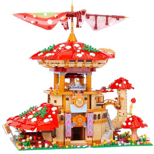 Vinbosion Building Blocks Set, Pilz Inn Building Spielzeug, Bauklötze Kit, Geschenk für Weihnachten, Geburtstag, Neujahr