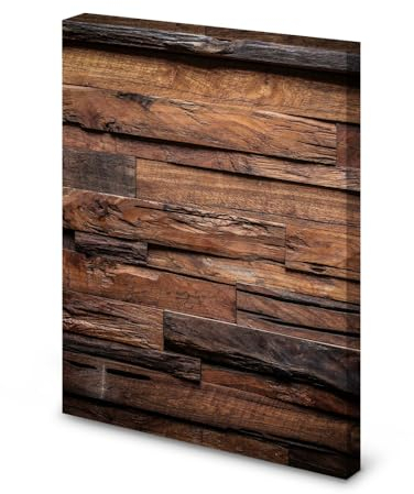 Magnettafel Pinnwand Bild Holz Holzoptik dunkel rustikal Größe 80 x 100 cm