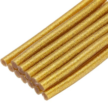 sourcing map Mini Hot Glue Sticks for Glue Gun 7mm x 100mm Glitter Gold 12pcs