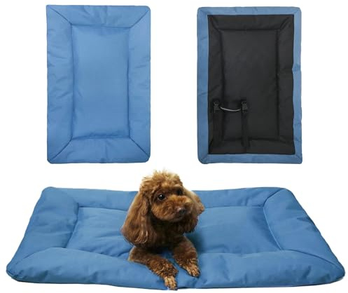 JIAMIAN Hundedecke für Unterwegs, Faltbar, Wasserdicht - Orthopädisches Hundebett für Große und Mittelgroße Hunde, Outdoor (Blau)