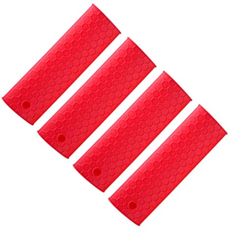 Hoement 4pcs Silicone Pot Handle Holder Heat Resistant Cover Non-slip Potholder Handle Sleeve for Cast Iron Skillets