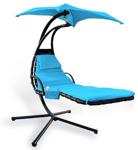 Outdoor Hanging Lounge Chair Replacement Cushion Cover and Umbrella Fabric, Made for Patio Chaise Lounge Swing Seat Replacement Hammock Pad, Waterproof Soft Fabric (Cushion and Chair Excluded), Blue.