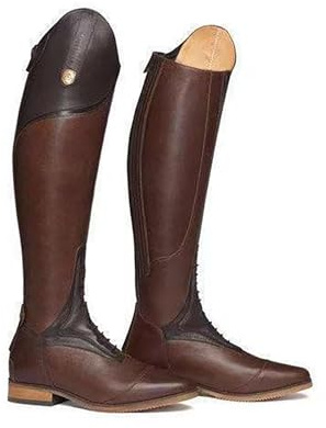 QIeAny Zapatos De Hombre Botas De Montar A Caballo De Caballero (34-48), Cremallera Trasera/Puntera En Punta, Unisex/Antideslizante, Tacón Alto Hasta La Rodilla/Medio (3-5 Cm), Para Otoño,42,Brown