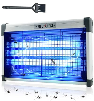 Aucaer Lampada Antizanzare Electtrica 30W, Lampada Anti-zanzare con 3 Tubi UVA, Facile da Pulire (Bianco1)