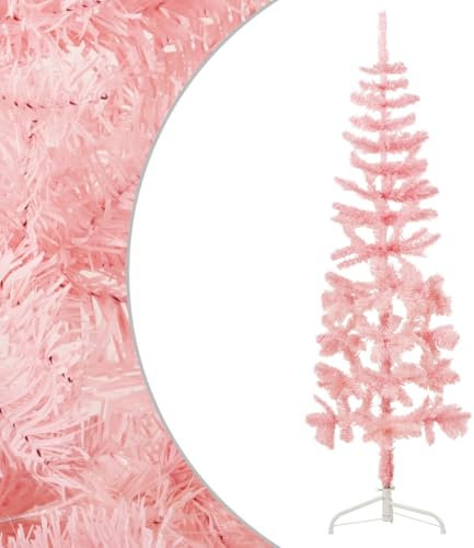 albero di natale 210 cm super folto,albero di natale slim 210 cm,Albero Natale Artificiale Sottile a Metà e Supporto Rosa 150 cmGeeignet für Outdoor Indoor
