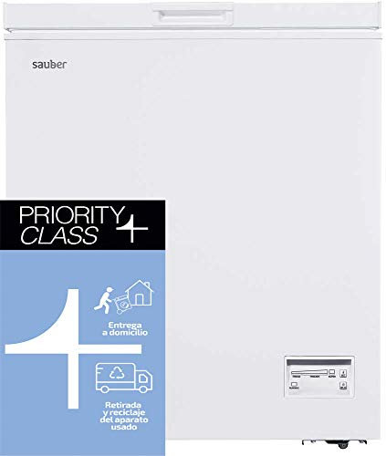 Sauber - Congelador Horizontal SERIE 5-CH145 24WH - Eficiencia energética: E - Ancho: 70 X 55 cm - 145 litros - Luz LED en PUERTA - ENTREGA Y RETIRADA USADO EN DOMICILIO INCLUIDA