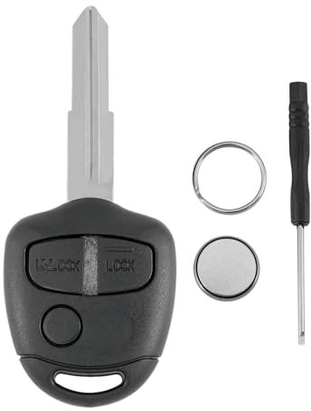 For Mitsubishi Outlander Key Evo Shogun Lancer Mirage Grandis Key Fob 3 Buttons Car Key Fob Case Shell with Battery CR1616 and Screwdriver Key Ring