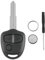 For Mitsubishi Outlander Key Evo Shogun Lancer Mirage Grandis Key Fob 3 Buttons Car Key Fob Case Shell with Battery CR1616 and Screwdriver Key Ring