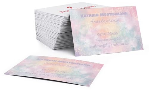 Visitenkarte personalisiert selbst gestalten mit Foto, Text und Logo I ab 75 Stück I Visitenkarten erstellen (300g Bilderdruck matt) Business Cards Online gestalten (Galaxy, 100 Stück)