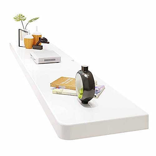 Schwebender Wandschrank für Wohnzimmer, Unterhaltungsraum, Büro, ideal für Kabelboxen, Router, Medien, schlankes schwarzes Design, 80 x 24 x 5 cm