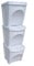 Stolmet Large Stackable Recycling Bins Set of 3x25L (Brand KrysGo) - Customizable Lids with Recycling Stickers - Waste Sorting for Home, Kitchen, Office (White + White)
