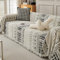 GroßEr Couch Sofa üBerwurf Decke 1 2 3 4-Sitzer Groß Chenille Sofabezug Mit Dekorativen Quasten L-U-Form Ecksofa Sofabezug Mehrzweck Antifouling Decken FüR Sofa Stuhl Bett Schal(180X300cm,Black)