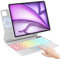 IVEOPPE Clavier iPad Air 11 2024/2025/Air 5/Air 4/Pro 11 (4/3/2/1 Gen), Magic Keyboard, Flottant Magnétique Conception avec Touchpad, Rétroéclairage 7 Couleurs, AZERTY Étui Clavier Magnétique, Blanc