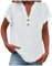 AMhomely Womens Tshirts Cotton Linen V Neck Cap Sleeve Shirt Summer Fashion Casual Cotton Linen Blouses Trendy Tops
