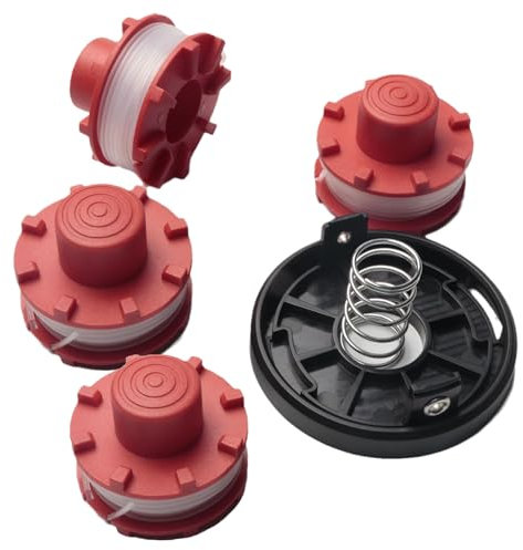 3405096 Fadenspulen Ersatzfadenspule, Kompatibel mit Einhell GE-CT 36/30Li E, Rasentrimmer-Zubehör,ersetzen Einhell 3405096 Ersatzspulen. (4 Ersatzspulen + 1 Trimmerabdeckung + 1 Feder)