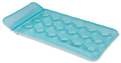 Amazon Basics Aufblasbare Luftmatratze für Pool, Wasserhängematte aus PVC, für Strand & Urlaub, 153,9cm x 79,5cm, Blau