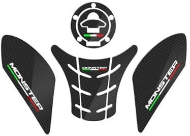 ZDSMYXGS Protezione Serbatoio Benzina Moto per Ducati Monster 797 821 1200 Evo Adesivo Copri Serbatoio Benzina Adesivi Decalcomanie Serbatoio Pad(X3)