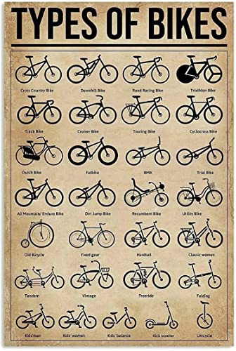 Metallschilder mit der Aufschrift „Types Of Bikes, Poster, Vintage, für Küche, Garten, Restaurant, Bauernhof, Einkaufszentrum, Bar, Café, Männerhöhle, Bauernhof, Wanddekoration, Eisenmalerei, Metallpl
