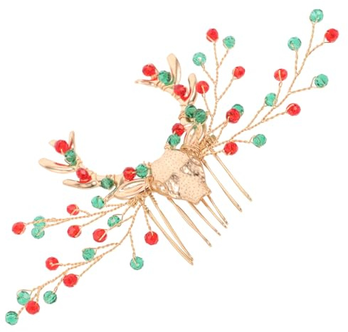 COLLBATH Rentier Geweih Haarreifen Weihnachten Haarklammern Mit Kristallen Styling Zubehör Für Pferdeschwanz Frisuren Festliche Haarspangen Für Frauen Und Mädchen