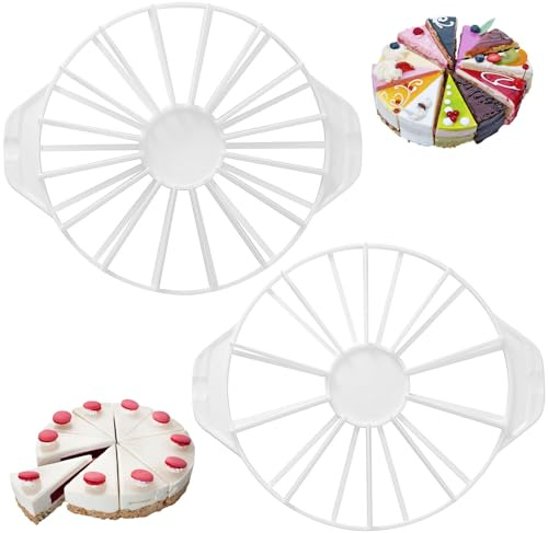 Dreamsolearoy 2 Stück Tortenteiler Orbicular, Cake Splitter Kuchenteiler, Verstellbarer, PP Material, Schnelles und Gleichmäßiges Schneiden, Zubehör für die Küche, für 10/12 & 14/16 Stücke