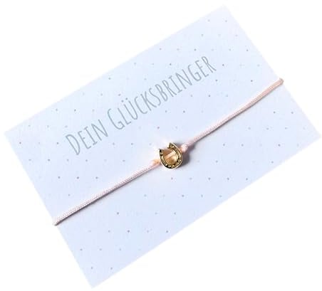 Rose&Jack Armband mit Hufeisen auf Karte Glücksbringer
