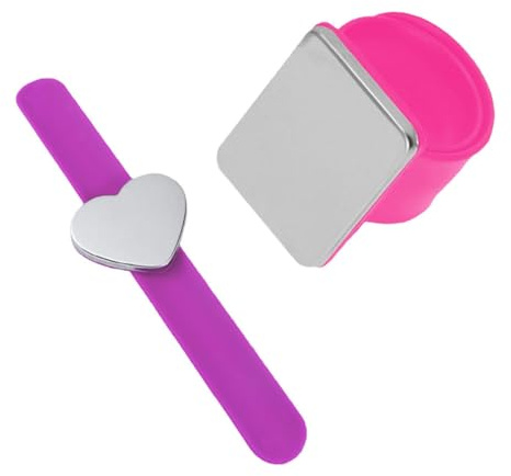 Gadpiparty Magnetische Silikon-Armbänder, Nadelhalter-Set, Herz- und quadratische Formen, tragbare Nähnadel, Kissen, Handgelenkschlaufe zum Basteln und Handarbeiten, 2 Stück