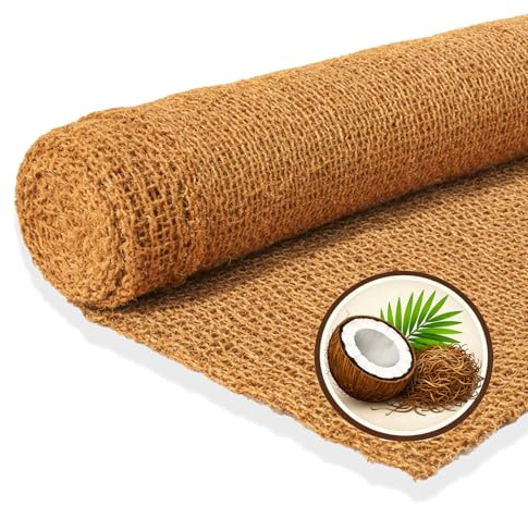 NOOR Kokos Böschungsmatte - Erosionsschutz & Ufermatte 1x20 m - 700 g/m² | Maschenweite ca. 3x3 cm zur einfachen Bepflanzung - biologisch abbaubar & chemikalienfrei - für Garten, Hang & Böschung