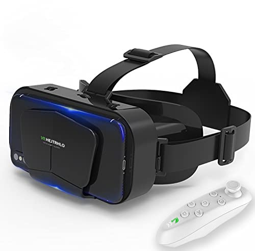 VR Brille Virtual Reality 3D Virtual Reality für 3D-Filme und Spiele für Smartphones von 4,7-7 Zoll [mit Controller]