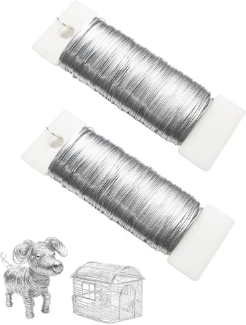MenYiYDS 2 piezas Alambre De Aluminio 0.35mm X 5 M, Alambre Manualidades Artesanal De Aluminio, Flexible Alambre De Aluminio Para Joyeria DIY Hacer Joyas(Plateado)