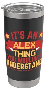 Lustiges Geschenk für Alex Doppelwandiger Edelstahl-Thermobecher