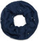 styleBREAKER Damen Loop Schal mit Perlen Applikation, Unifarben, Leichter Schlauchschal Einfarbig, Tuch 01016168, Farbe:Dunkelblau