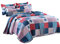 Bettueberwurf Sterne Patchwork Tagesdecke Gesundheit Baumwolle Einzel Doppel Decke Für Kinder Jugendliche Jungen 2/3 PCS Weiche Leichte Bedspread Kissenbezug,Blue-King:(200x230cm)+(50x70cmx2)