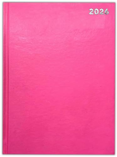 2020 A4 / A5 / A6 Tagebuch Tag pro Seite oder Wochenansicht, Schreibtisch-Tagebuch, fester Einband, Pink