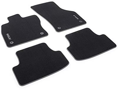 Volkswagen 5H1061270WGK Fußmatten Premium Velours Textilfußmatten 4X Stoffmatten schwarz, mit Golf Schriftzug, Nicht für Mild-Hybrid MHEV (PR-Code 0K4)