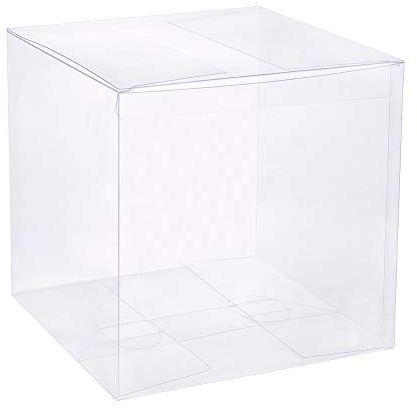 BENECREAT 10PCS Scatola di PVC Plastica Pieghevole 14x14x14cm Contenitore di Regalo Trasparente Contenitore di Cioccolato Dolce per Festa Nuziale Compleanno