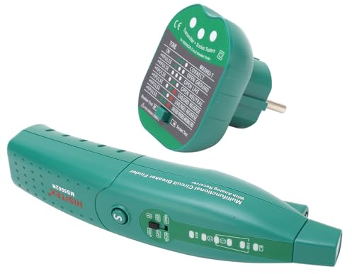 Testeur de prise avec lampe de poche, détecteur de fusible de disjoncteur, testeur de prise d'avertissement de batterie faible, pour la reconstruction du réseau électrique et (MS5902TD EU PLUG)