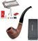 Joyoldelf Rosenholz Tabakpfeifen Set - Handgemachte Holzpfeife mit Pfeifenständer, Starter Pfeifen Set für Anfänger mit Geschenkbox und Zubehör