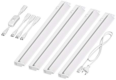 ledscom.de LED Unterbau-Leuchte LIWO 58cm, schwenkbar, mit Schalter, 37,478W, je 979lm, warmweiß, 4er Set