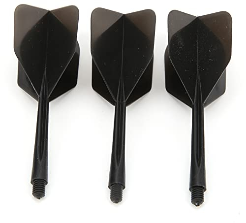 SPYMINNPOO Dartpfeile und Flights, 3-teilig, transparente integrierte Dart-Achse aus ABS und Standard-Flug, bruchsicher (schwarz)